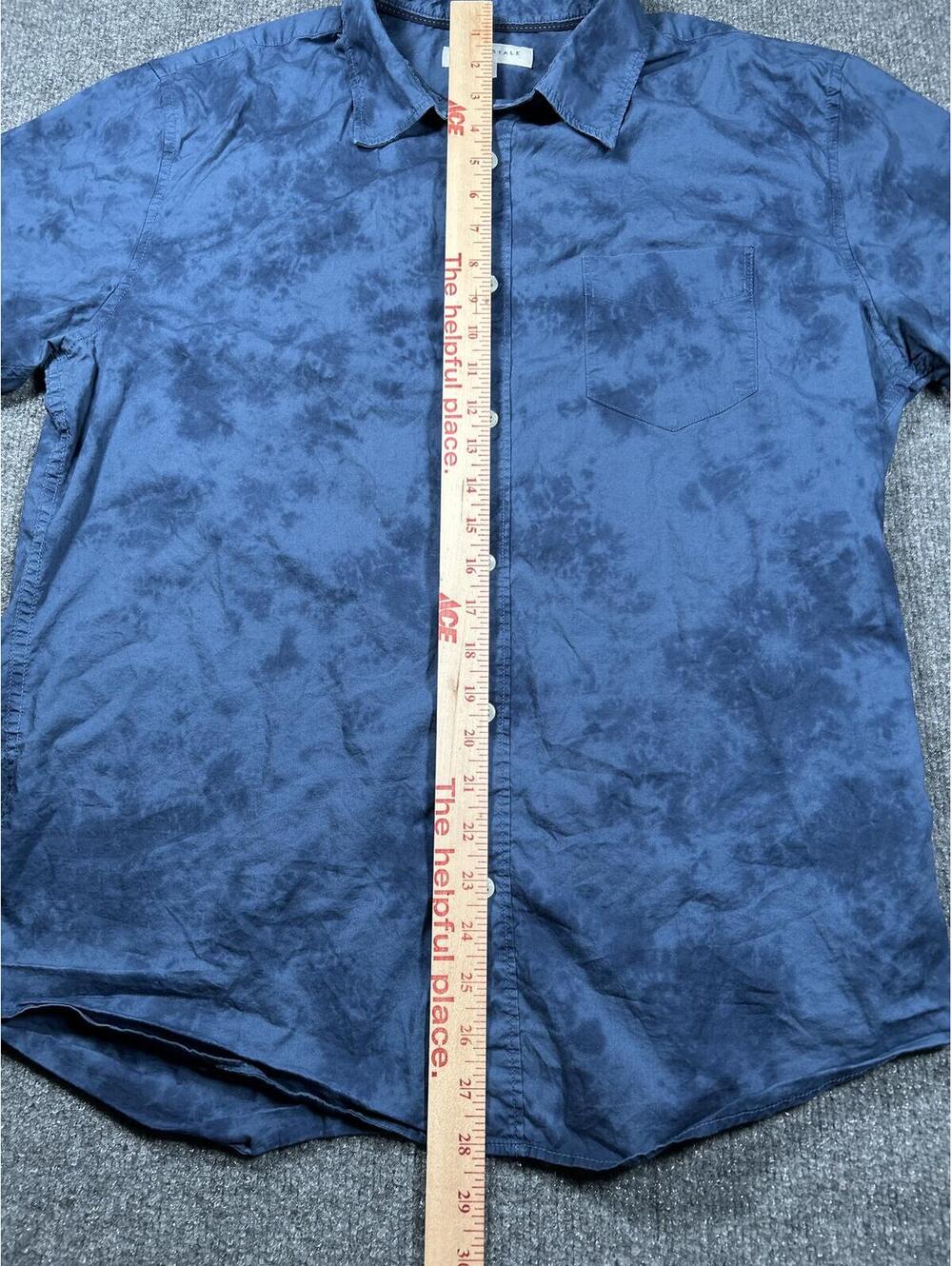 Aeropostale Navy Blue Tie-Dye Short Sleeve Button-Up Shirt Size L - Picture 4 of 5